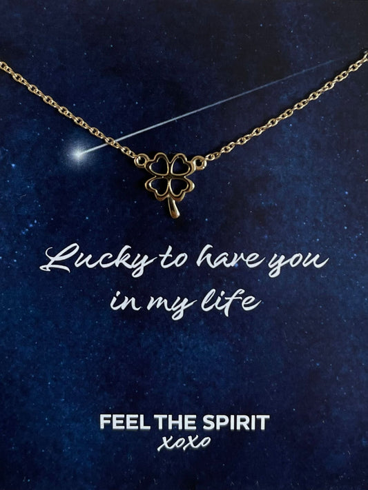 Ketting Klavertje Vier Goudkleur XN002G-1