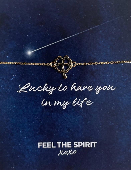 Feel the Spirit Armband Lucky Leaf Gold-Plated XB002G-1