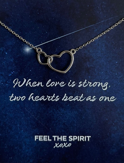 Ketting Twee Hartjes Zilver XN005S-1