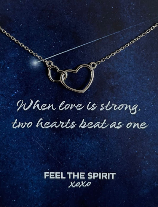 Ketting Twee Hartjes Zilver XN005S-1