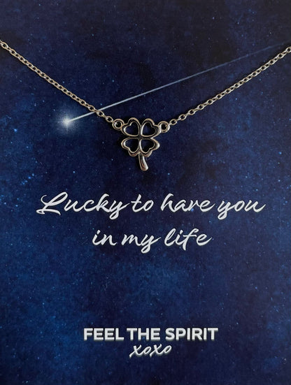 Ketting Klavertje Vier Zilver XN002S-1