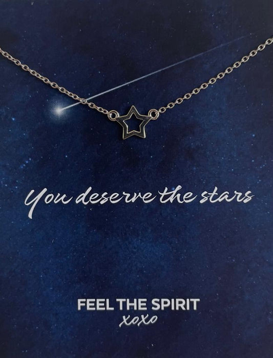 Ketting met Open Ster Zilver XN003S-1