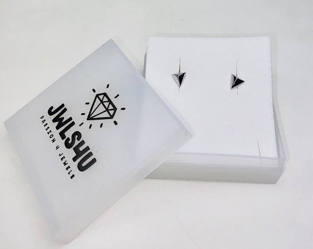 Oorbellen Piramide 3D Zilver JE001S-2